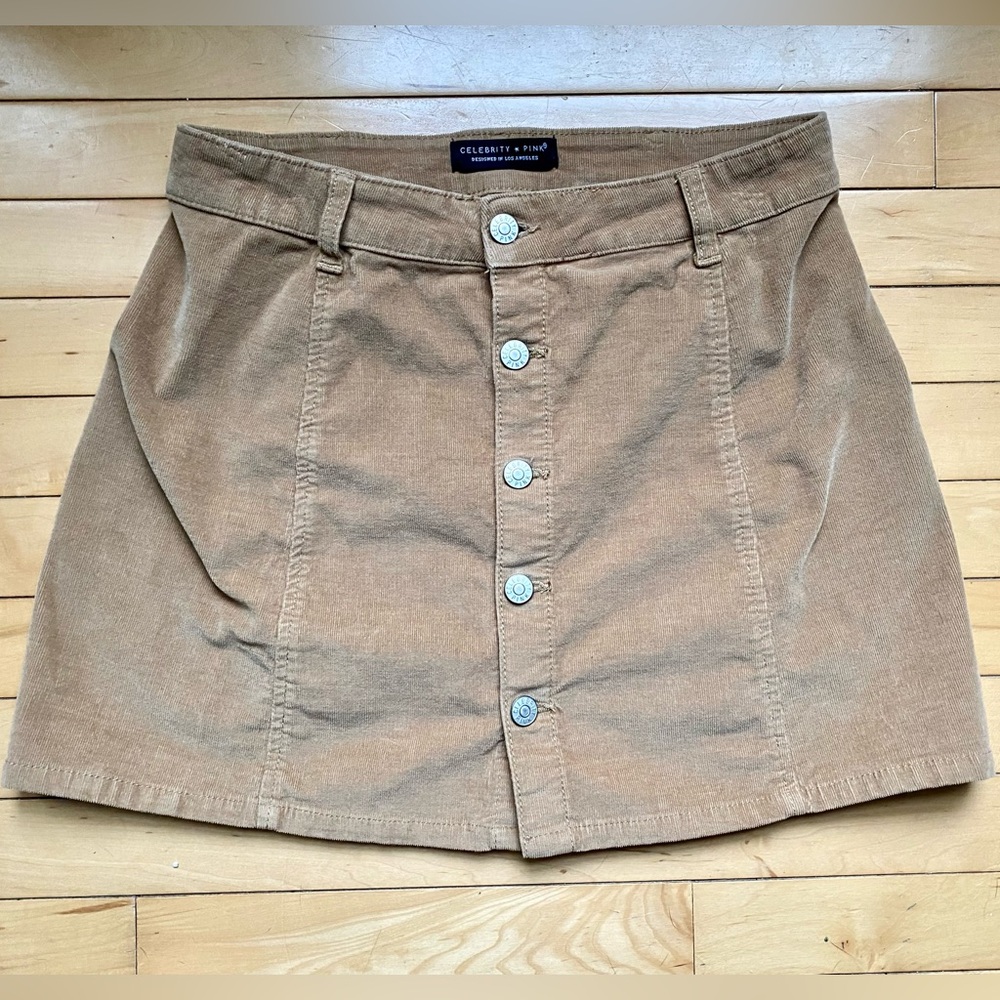 Corduroy Button Up Mini Skirt Size 28 Waist